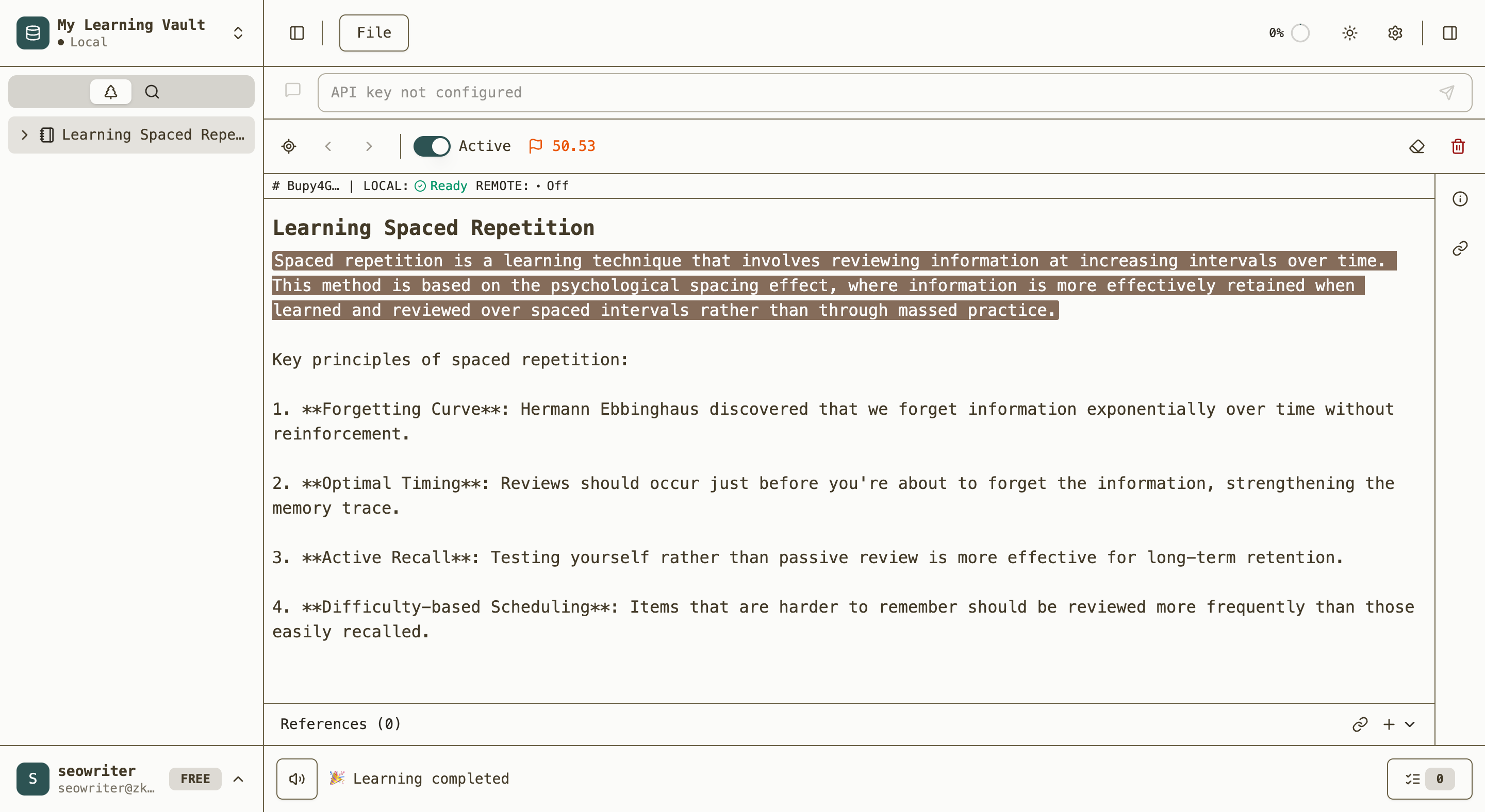Topic with highlighted extracted text
